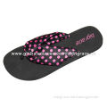 Ladies' Flat Slippers with EVA Sole and Fabric Straps, Available in Various Upper Designs